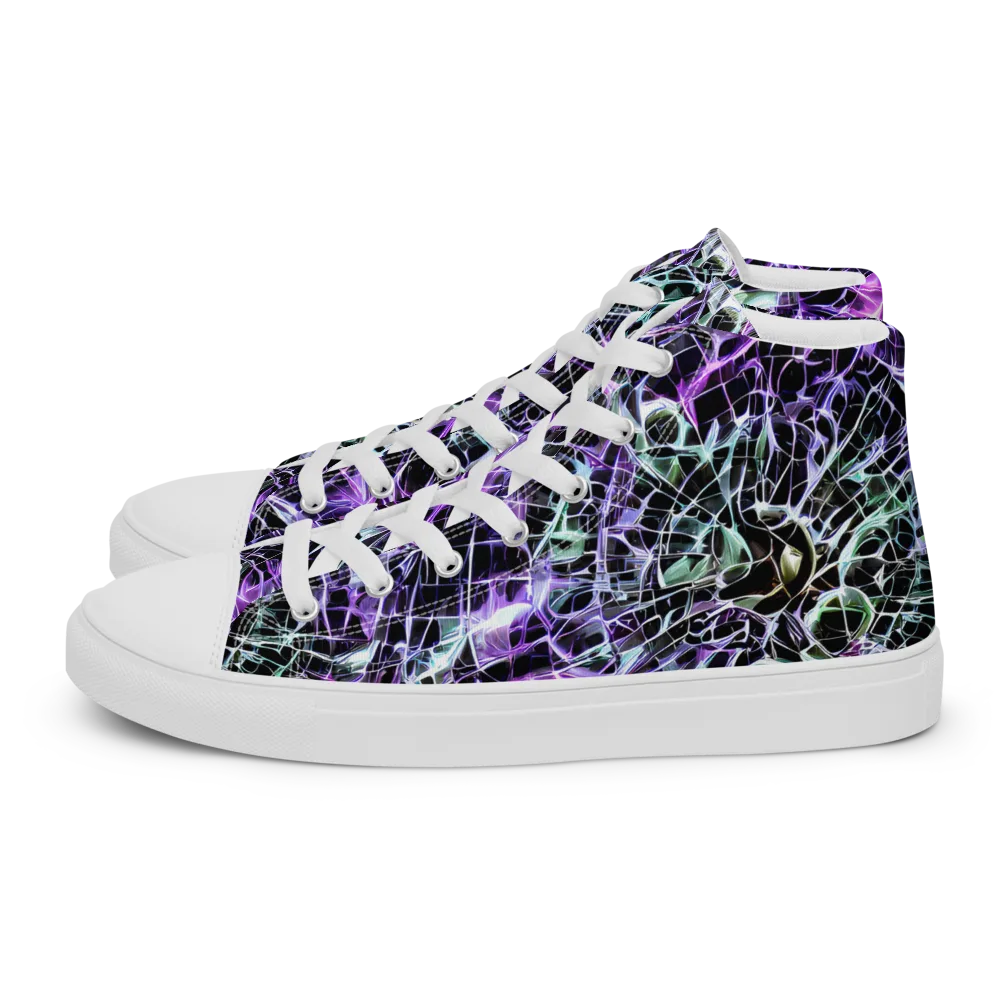 Spectral Circuitry on Women's High Top Canvas Shoes — Left