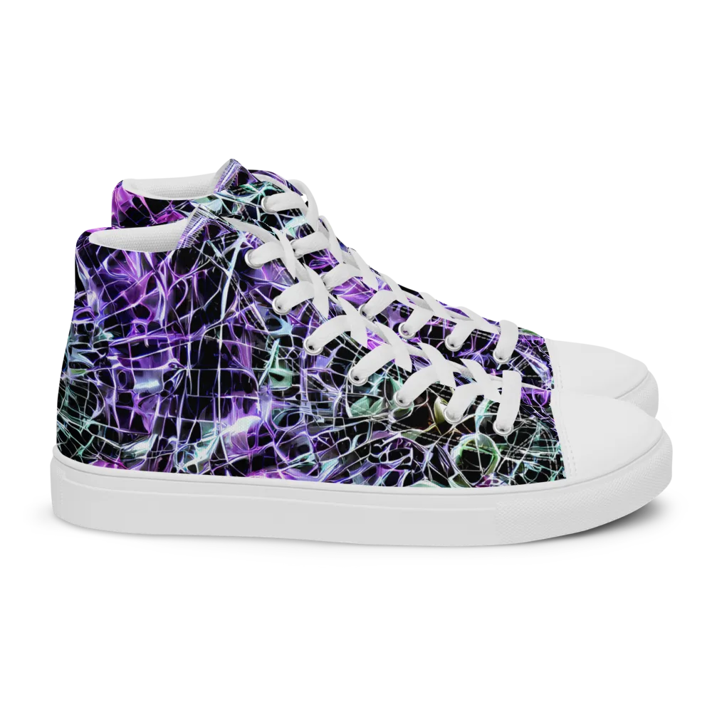 Spectral Circuitry on Women's High Top Canvas Shoes — Right