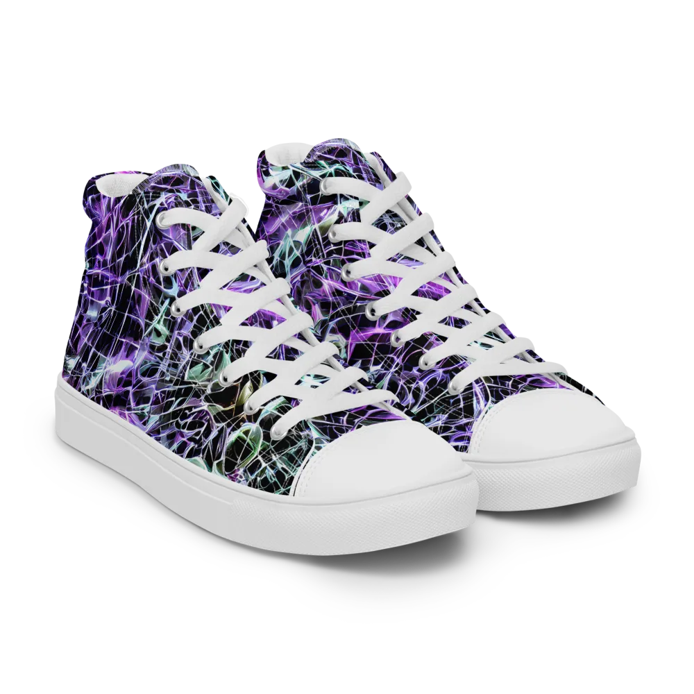 Spectral Circuitry on Women's High Top Canvas Shoes — Right Front