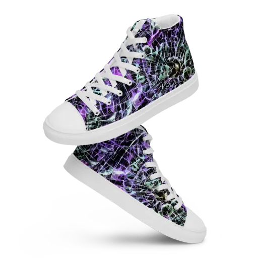 Spectral Circuitry on a Women's High Top Canvas Shoes