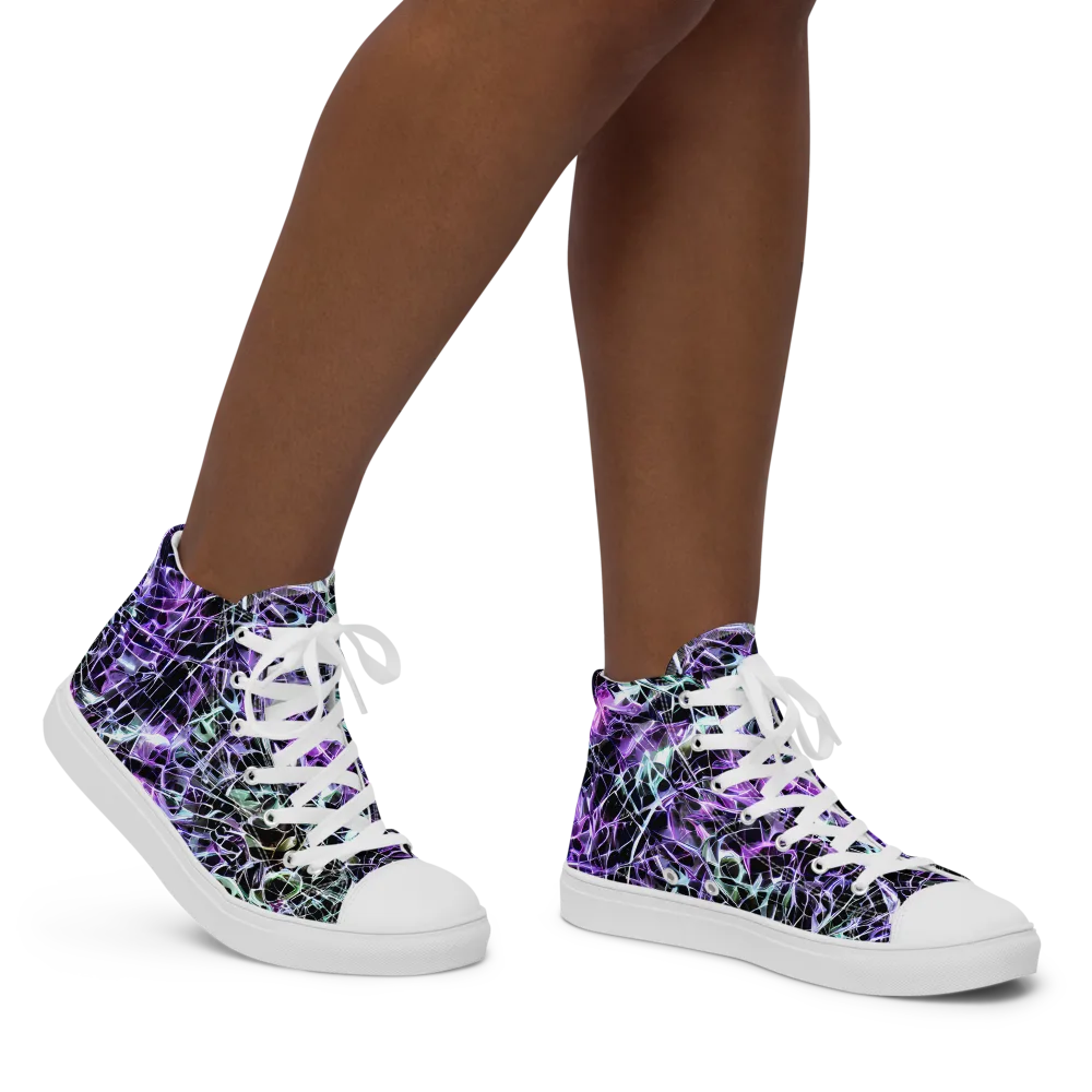 Spectral Circuitry on Women's High Top Canvas Shoes — Right