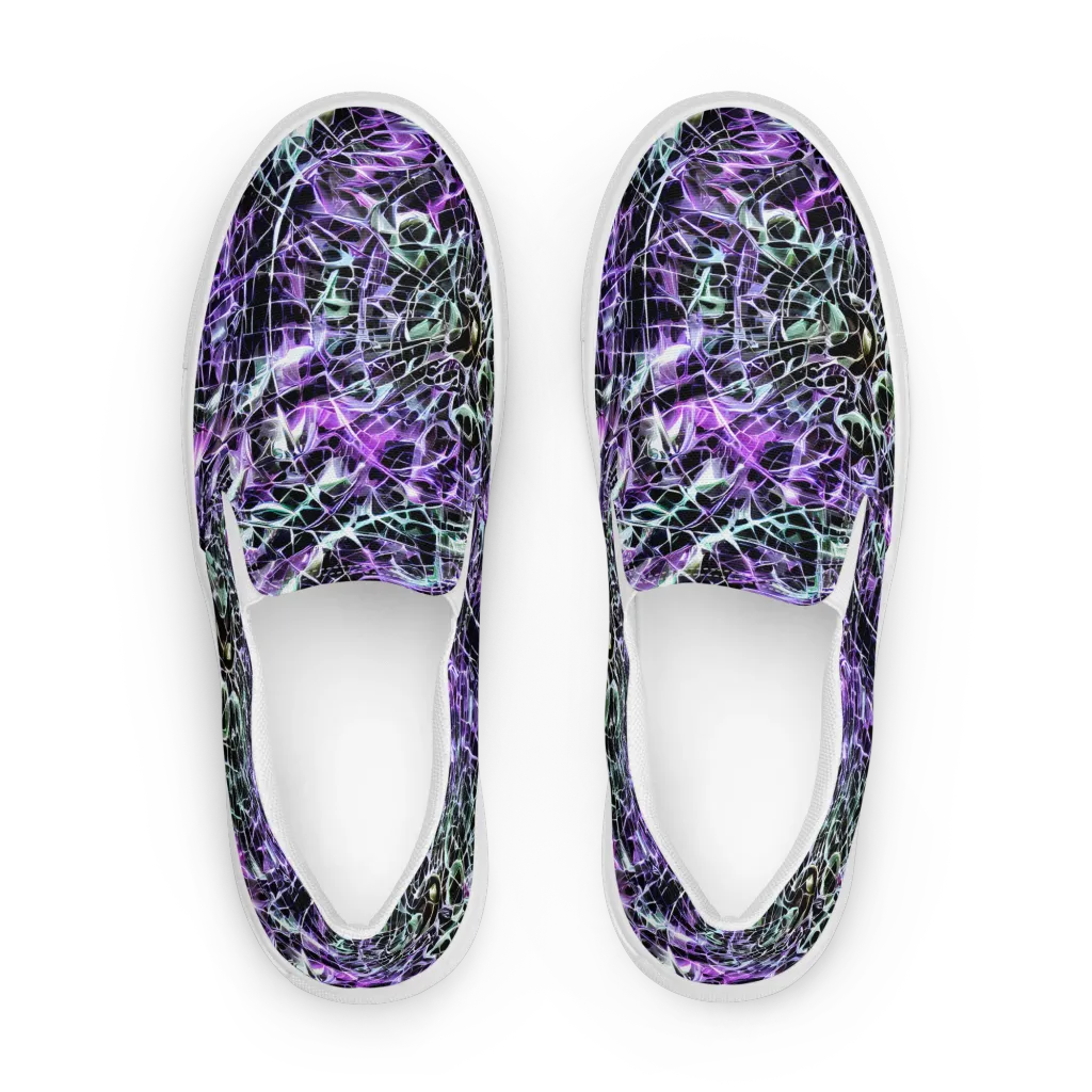 Spectral Circuitry on Men's Slip-On Canvas Shoes — Front