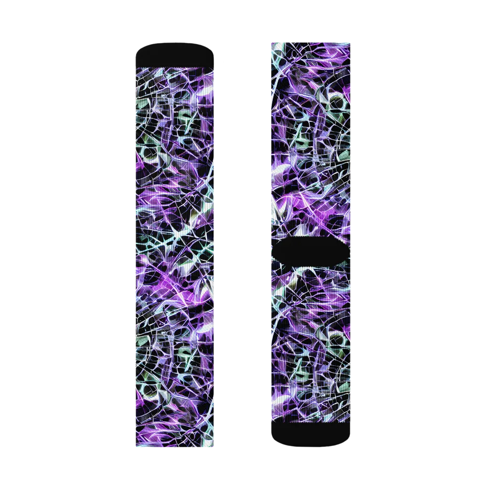 Spectral Circuitry on Socks — Left Sock