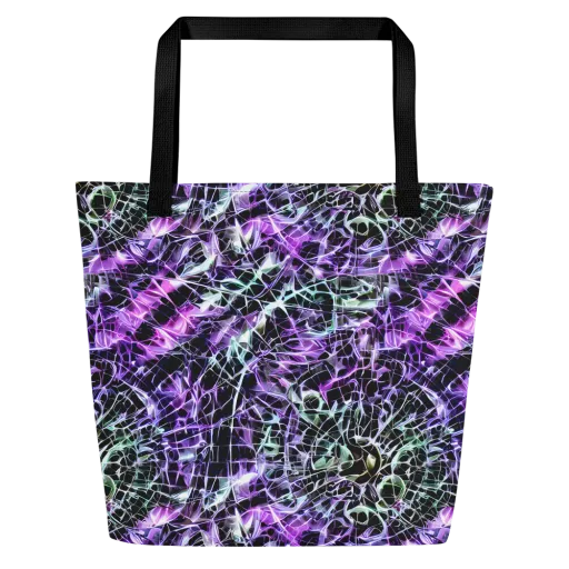 Spectral Circuitry on a Large Tote Bag W/ Pocket