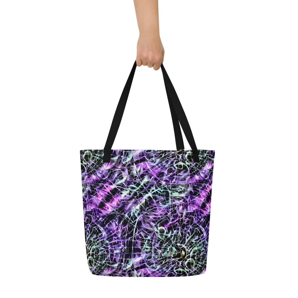 Spectral Circuitry on Large Tote Bag W/ Pocket — Front