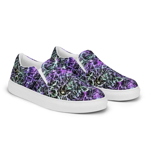 Spectral Circuitry on a Women's Slip-On Canvas Shoes