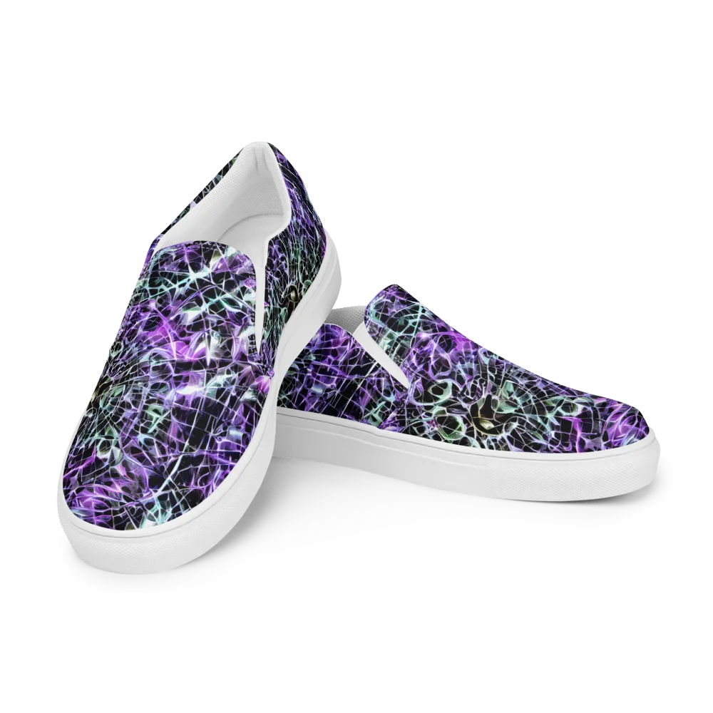 Spectral Circuitry on Women's Slip-On Canvas Shoes — Left Front