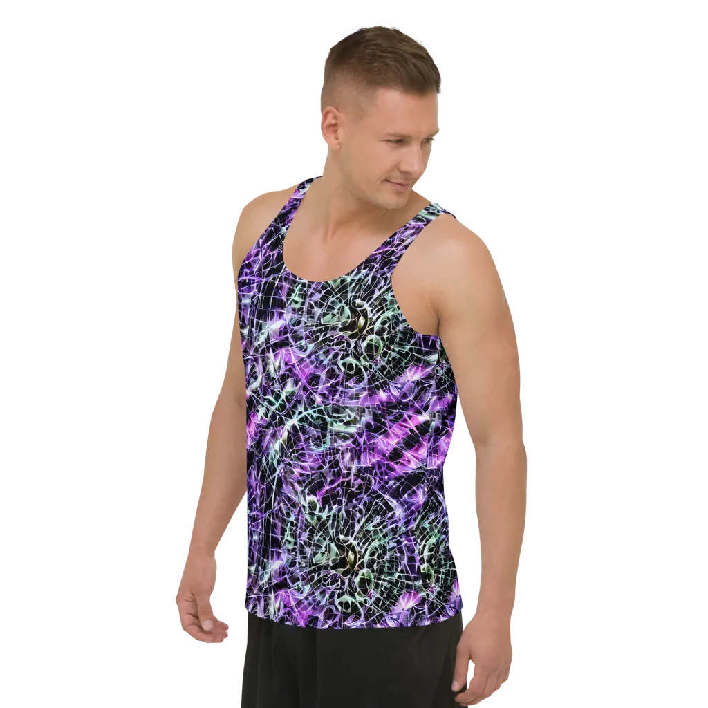 Spectral Circuitry on Men's Tank Top — Left Front