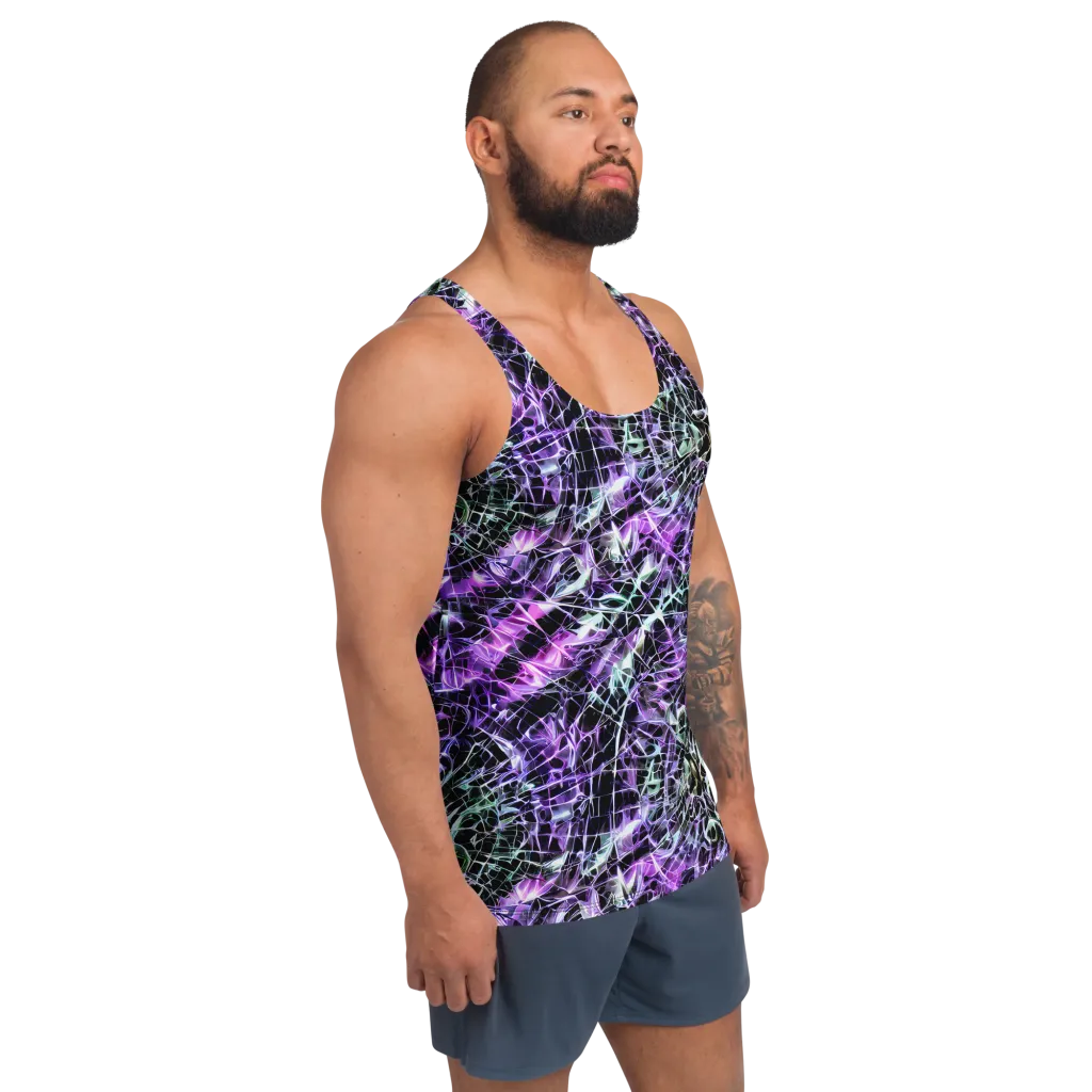 Spectral Circuitry on Men's Tank Top — Right Front