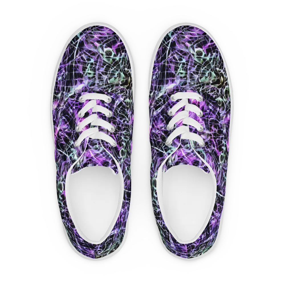 Spectral Circuitry on Men's Lace-Up Canvas Shoes — Front