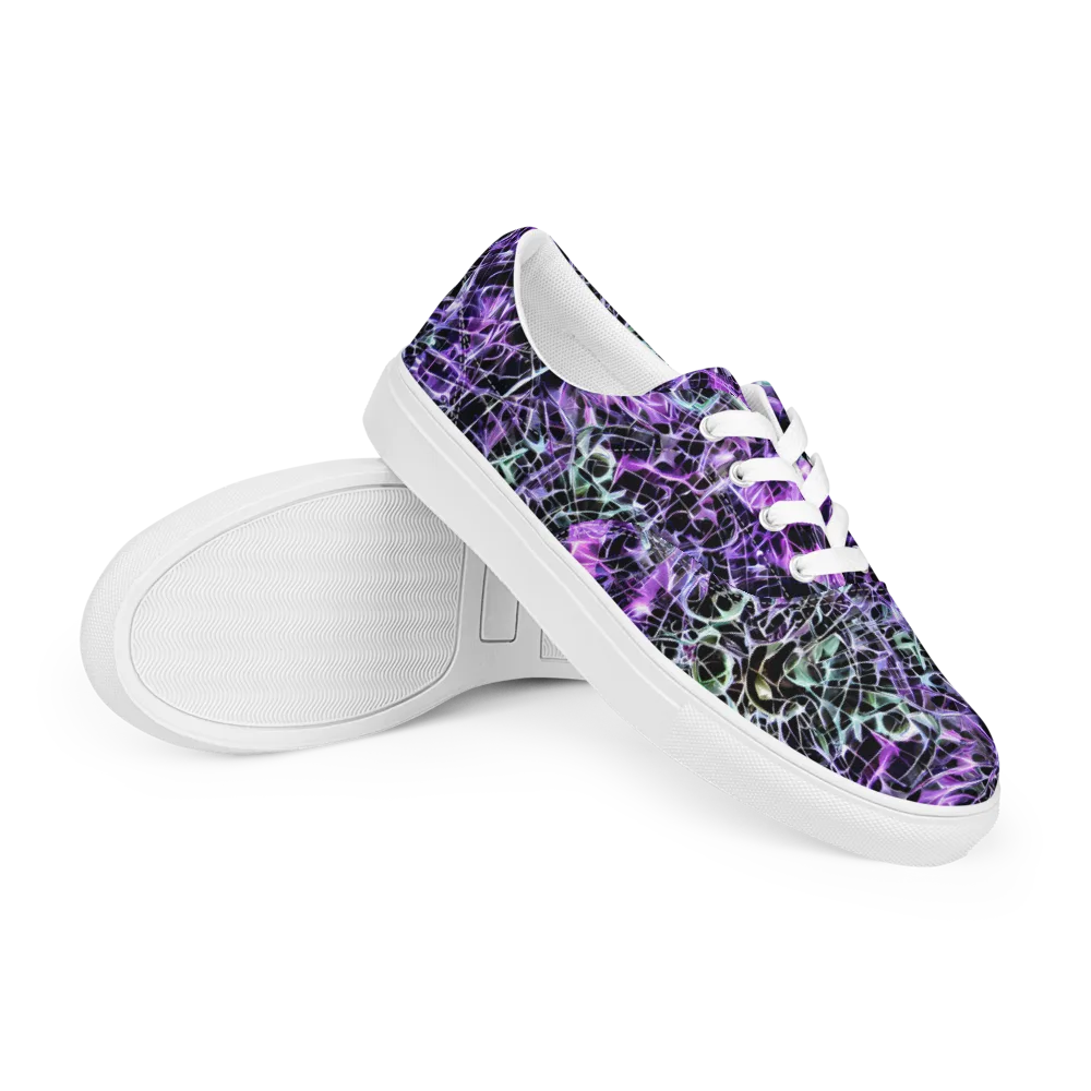 Spectral Circuitry on Men's Lace-Up Canvas Shoes — Right Front
