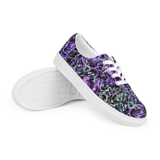 Spectral Circuitry on a Men's Lace-Up Canvas Shoes