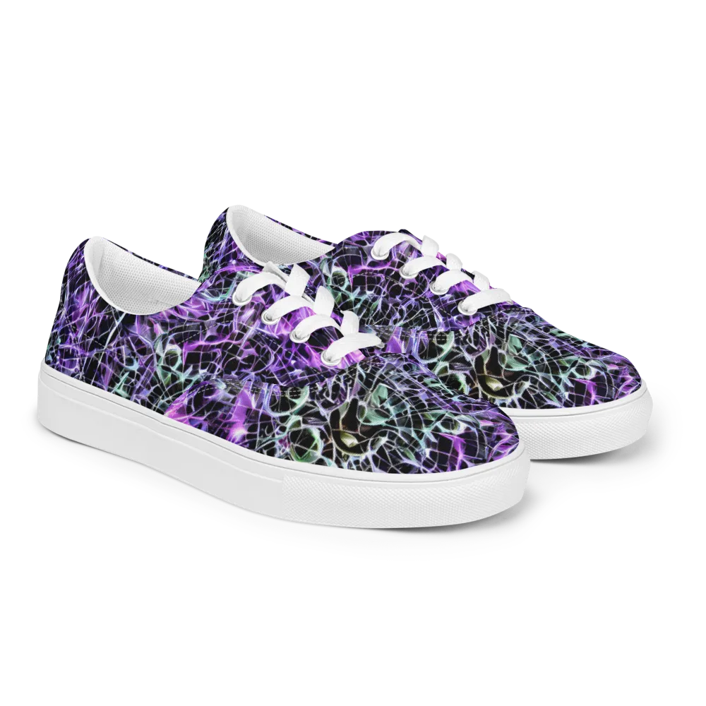 Spectral Circuitry on Men's Lace-Up Canvas Shoes — Right Front