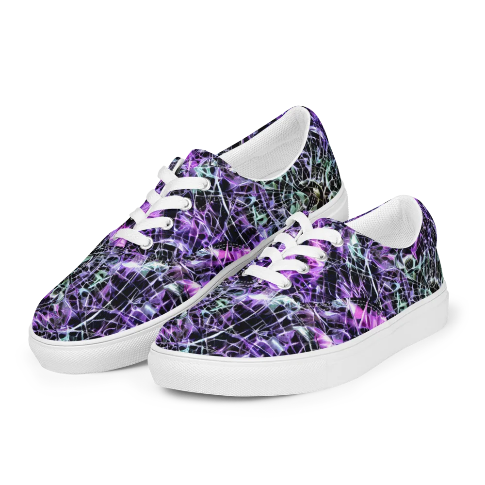 Spectral Circuitry on Men's Lace-Up Canvas Shoes — Left Front