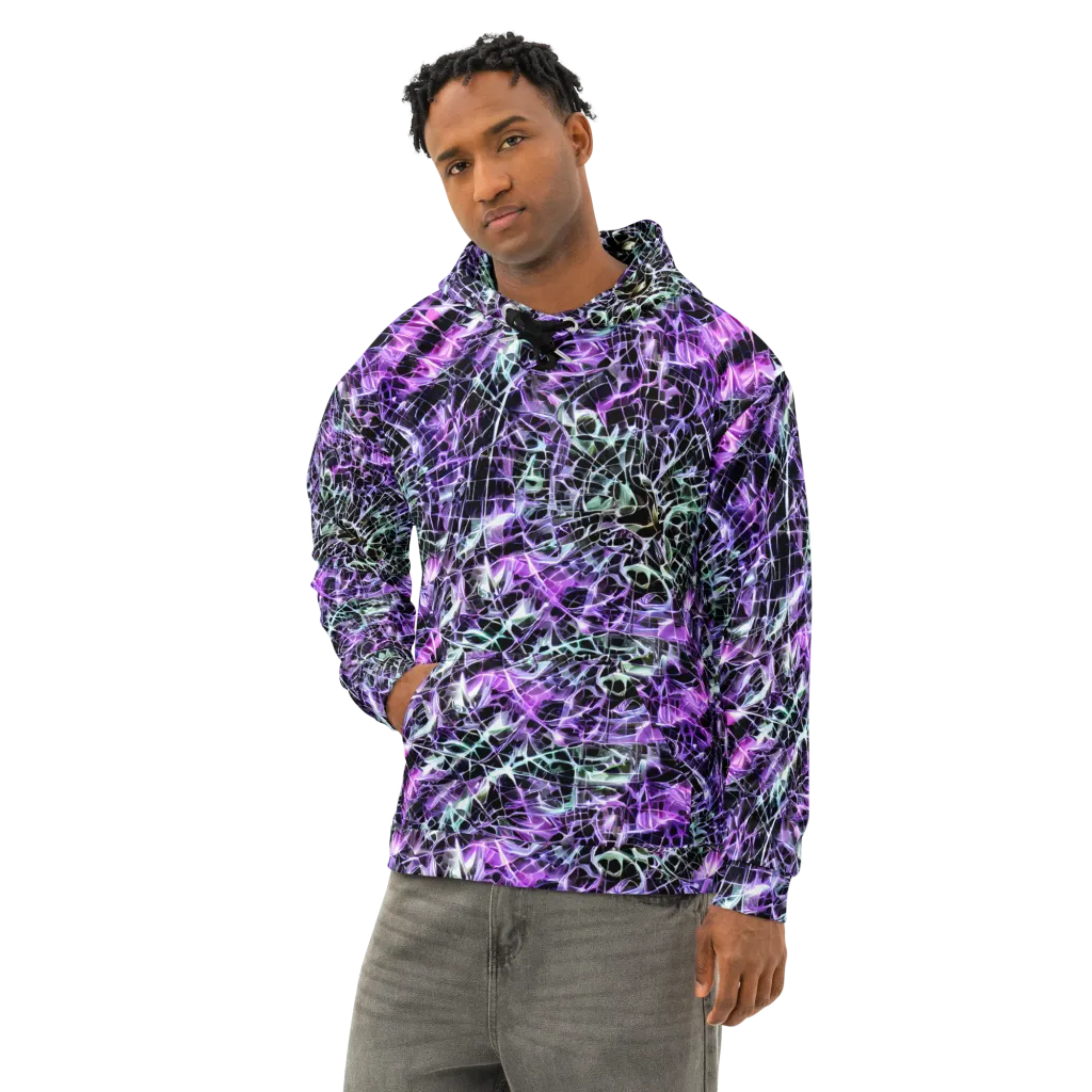 Spectral Circuitry on Cotton Hoodie — Left Front