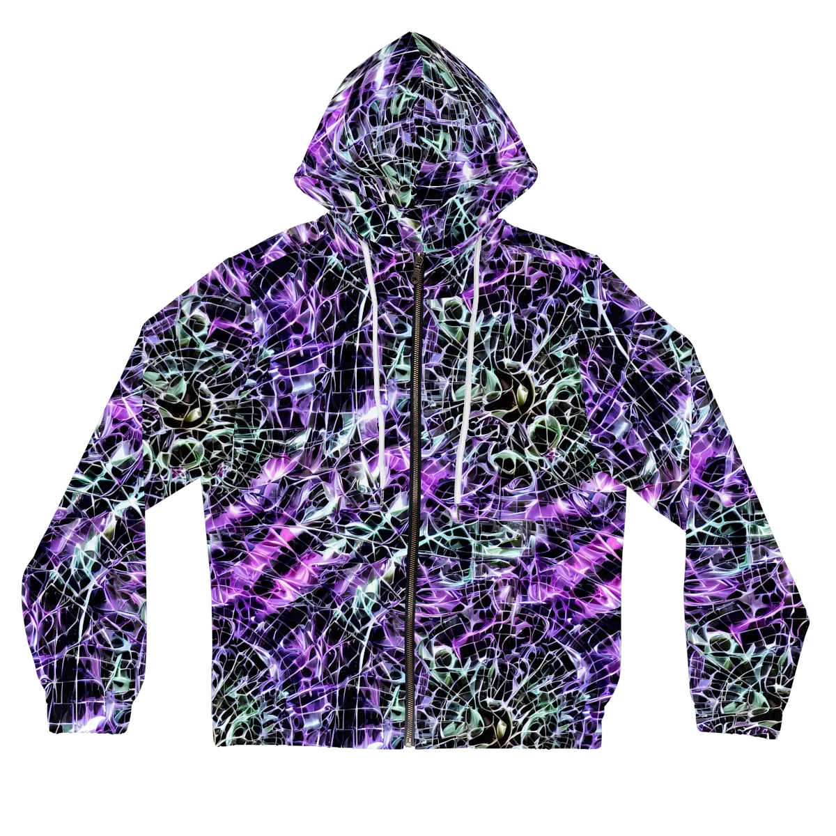 Spectral Circuitry on Women's Full-Zip Hoodie — Front