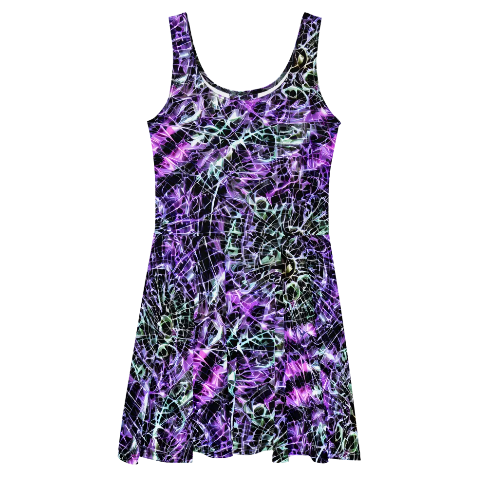 Spectral Circuitry on Skater Dress — Front