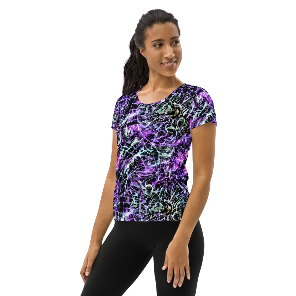Spectral Circuitry on Women's Athletic T-Shirt — Left