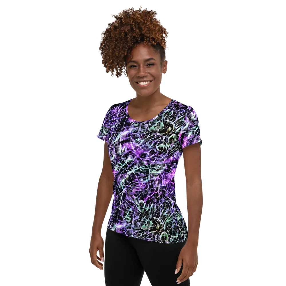Spectral Circuitry on Women's Athletic T-Shirt — Left