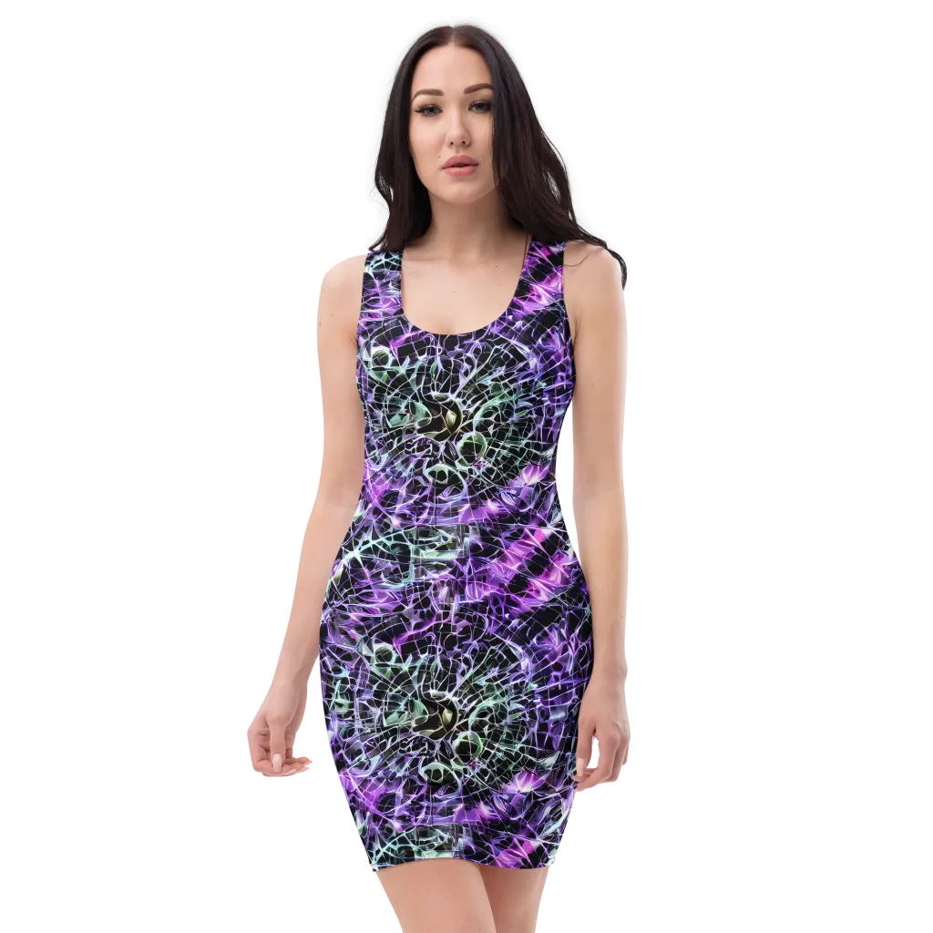 Spectral Circuitry on Bodycon Dress — Front