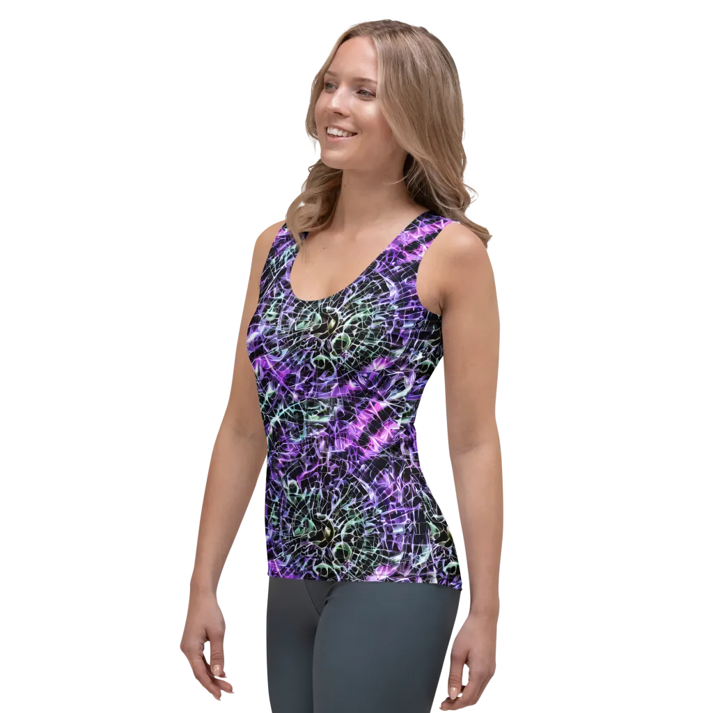 Spectral Circuitry on Women's Tank Top — Left Front