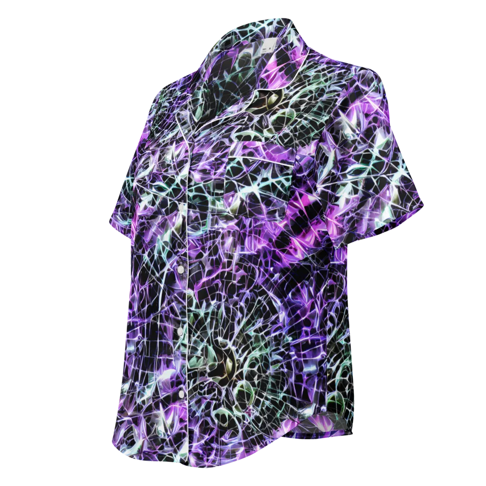 Spectral Circuitry on Women's Short Sleeve Pajama Top — Left Front