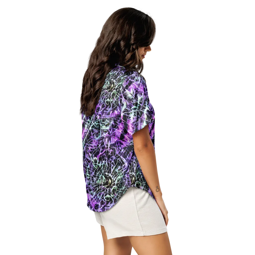 Spectral Circuitry on Women's Short Sleeve Pajama Top — Right Back