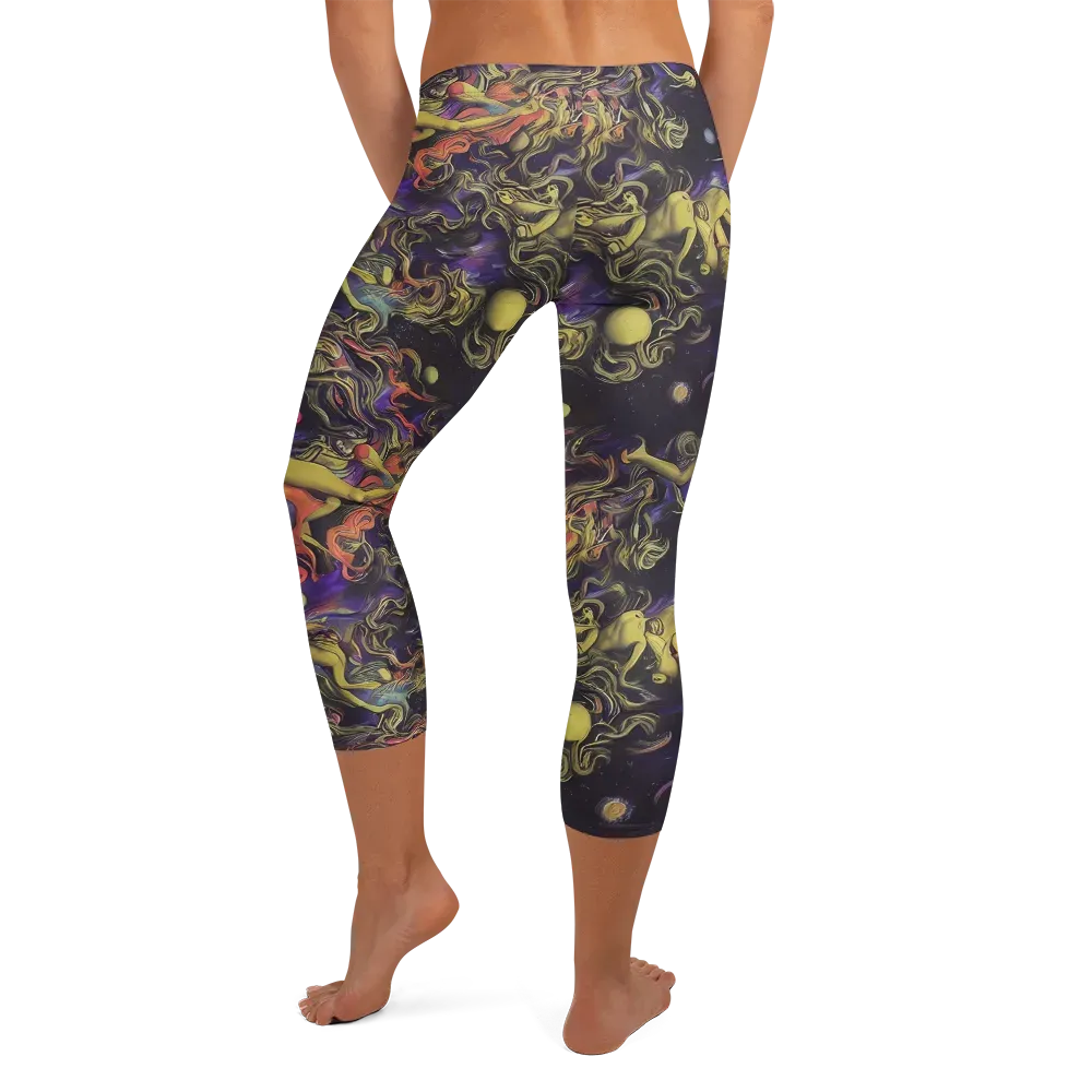 Galactic Playground on Capri Leggings — Back