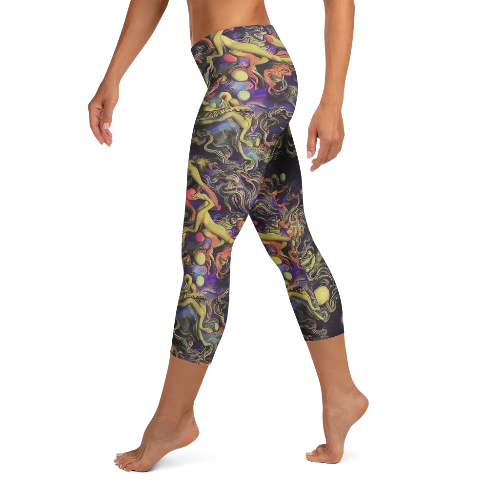 Galactic Playground on Capri Leggings — Left