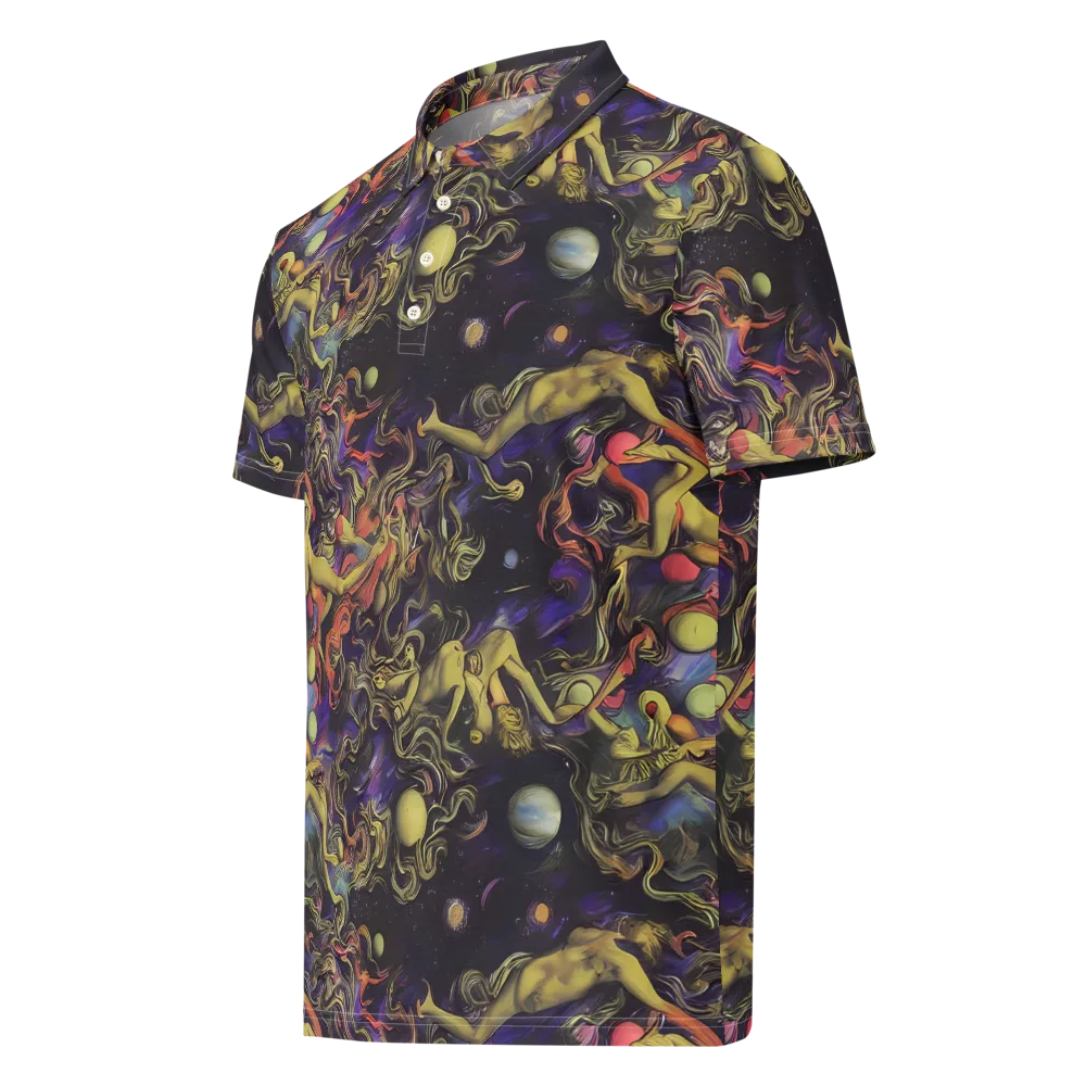 Galactic Playground on Men's Slim Fit Polo Shirt — Left Front