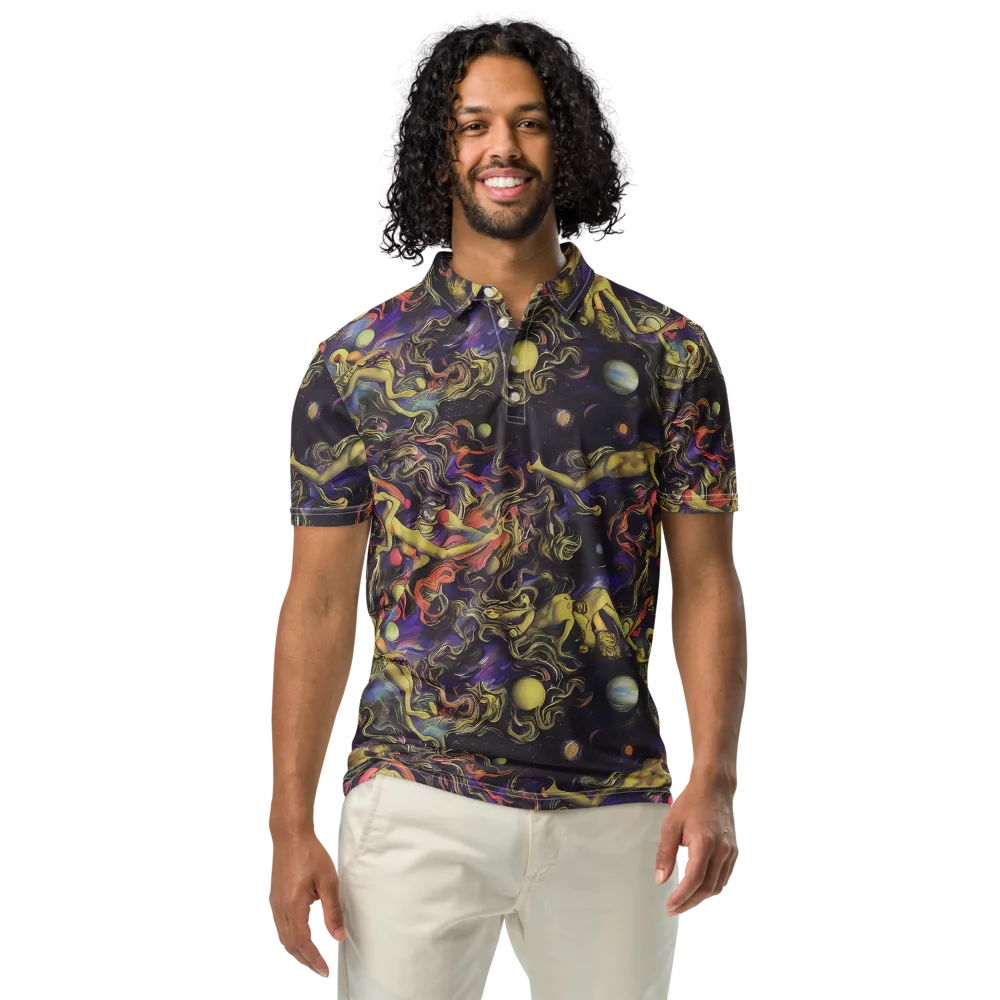Galactic Playground on Men's Slim Fit Polo Shirt — Front