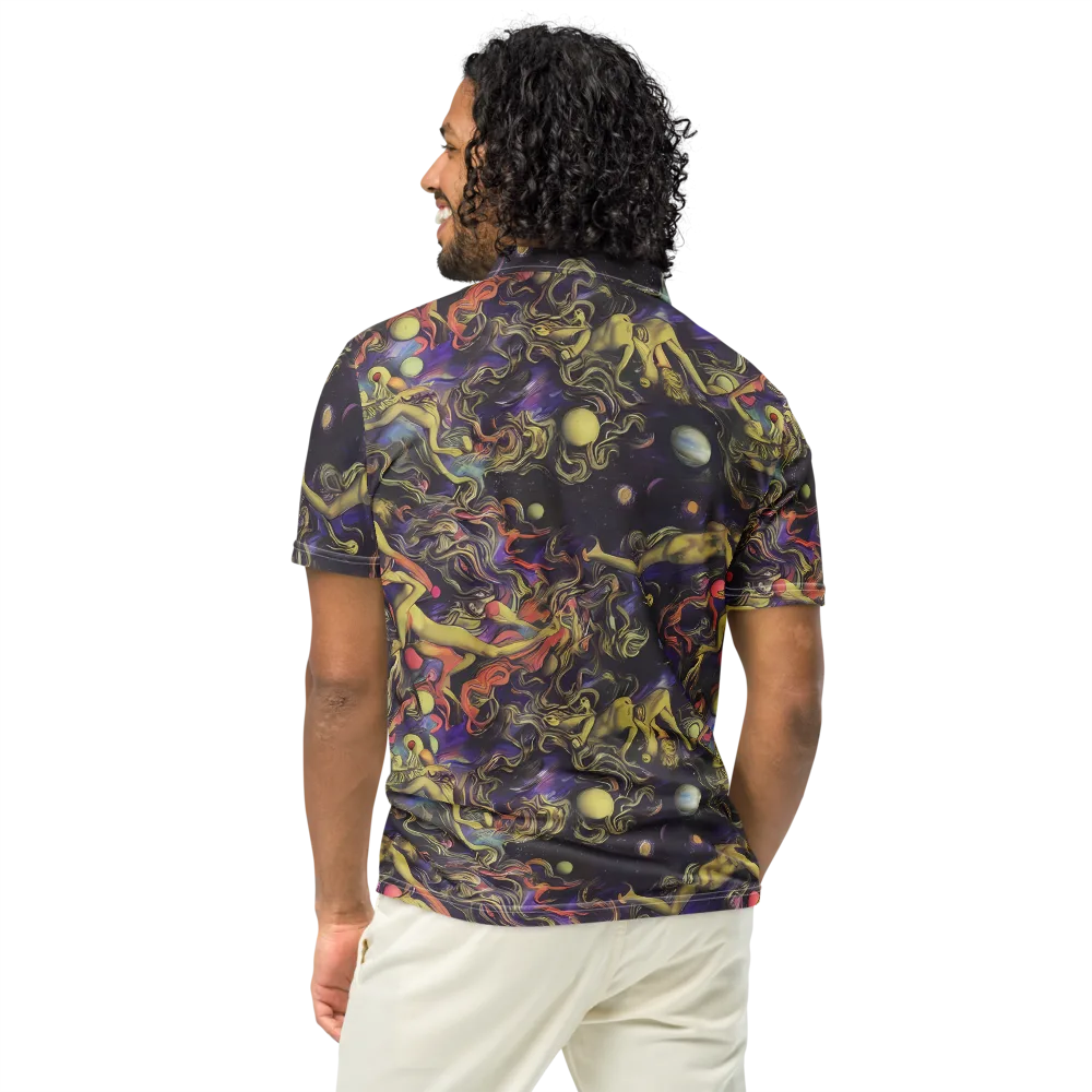Galactic Playground on Men's Slim Fit Polo Shirt — Back