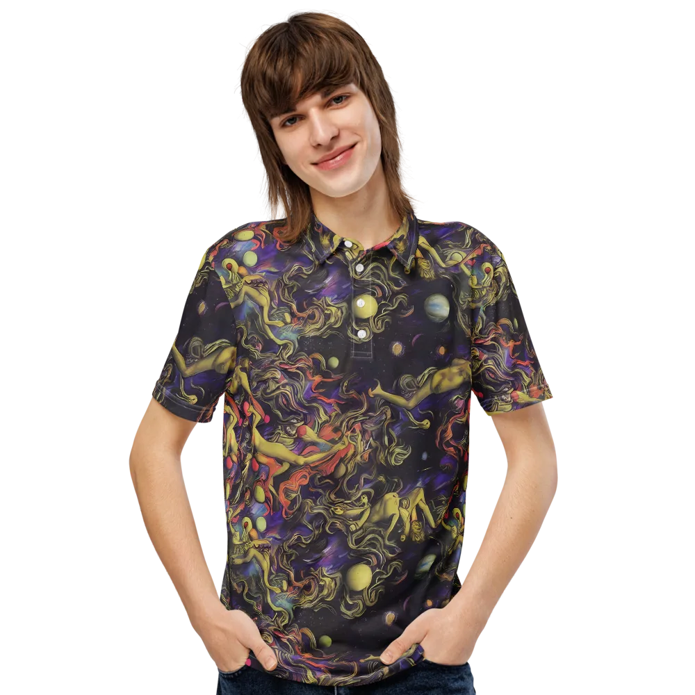 Galactic Playground on Men's Slim Fit Polo Shirt — Front