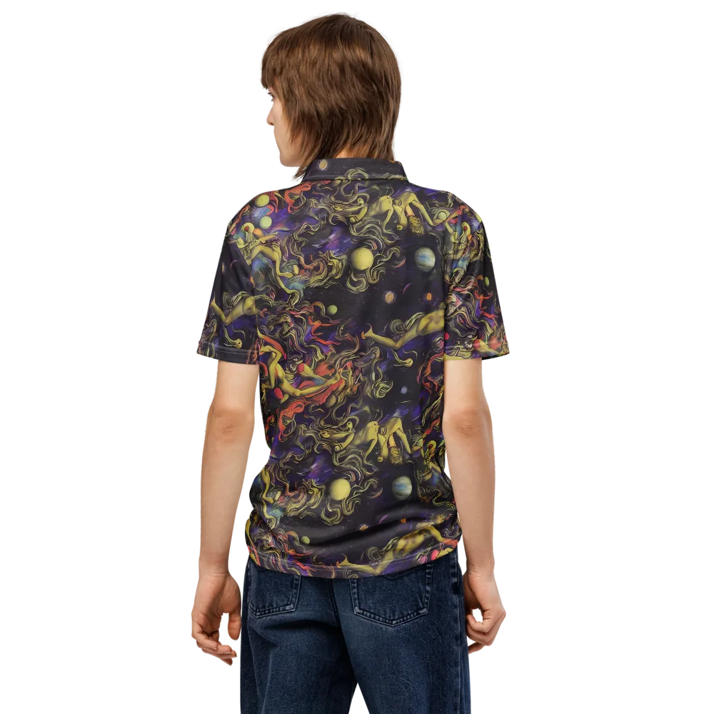 Galactic Playground on Men's Slim Fit Polo Shirt — Back
