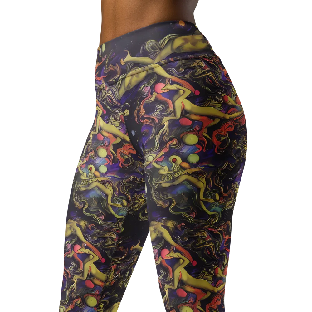 Galactic Playground on Yoga Leggings — Left Front