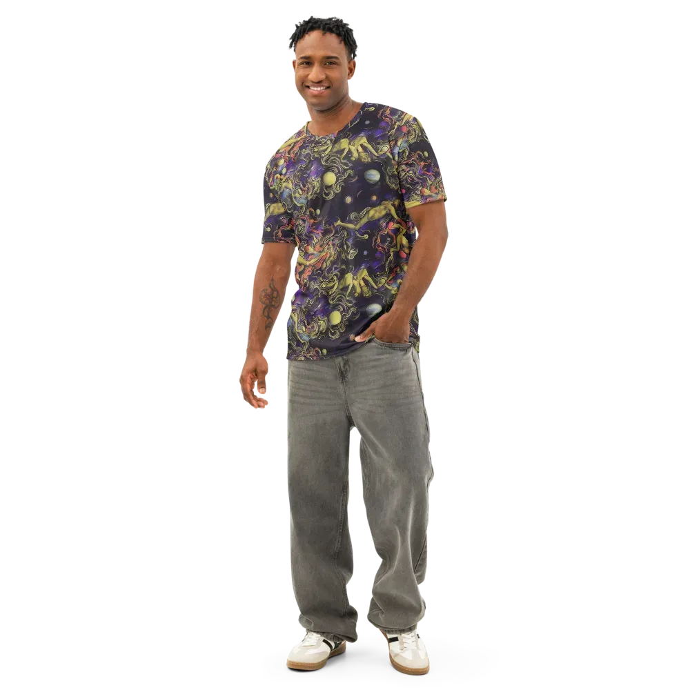 Galactic Playground on Men's Cotton Crew Neck T-Shirt — Front