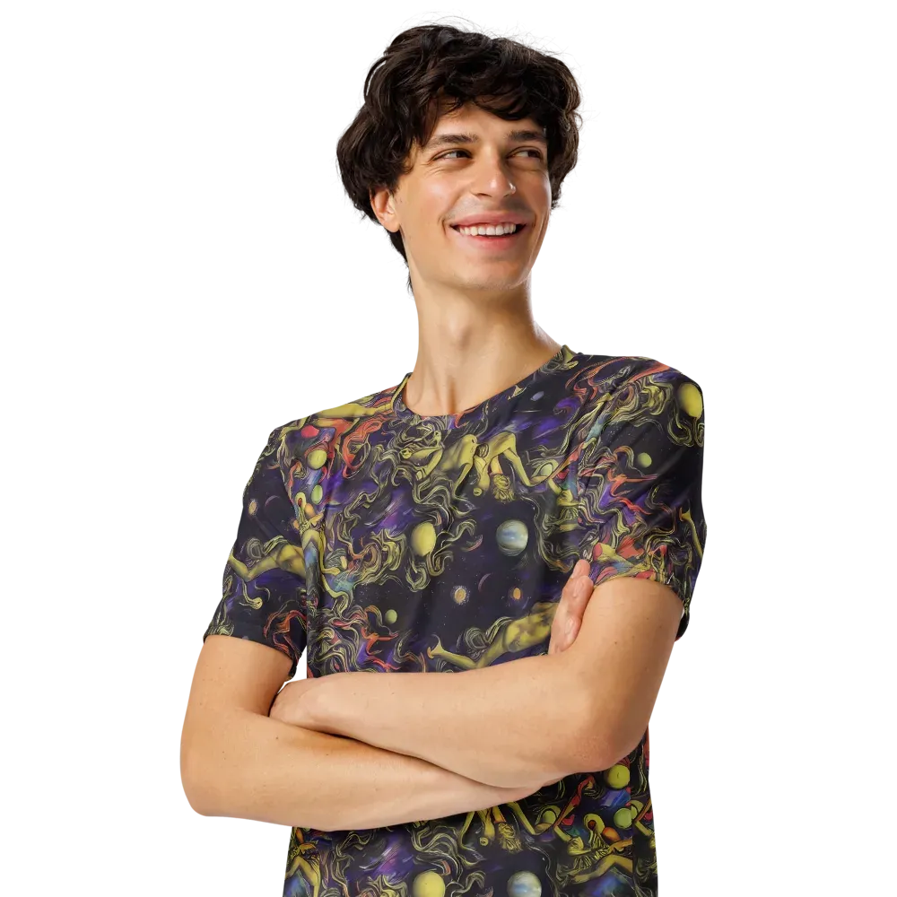 Galactic Playground on Men's Crew Neck T-Shirt — Left Front