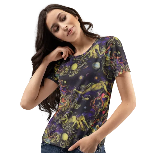 Galactic Playground on a Women's Crew Neck T-Shirt