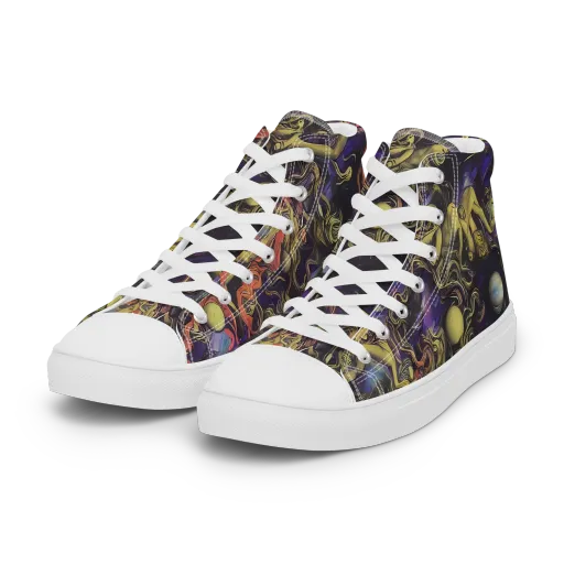 Galactic Playground on a Women's High Top Canvas Shoes