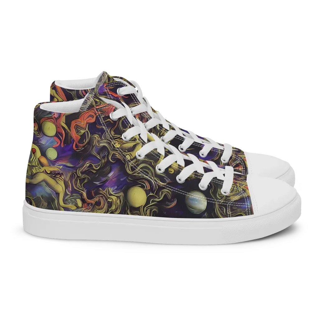 Galactic Playground on Women's High Top Canvas Shoes — Right