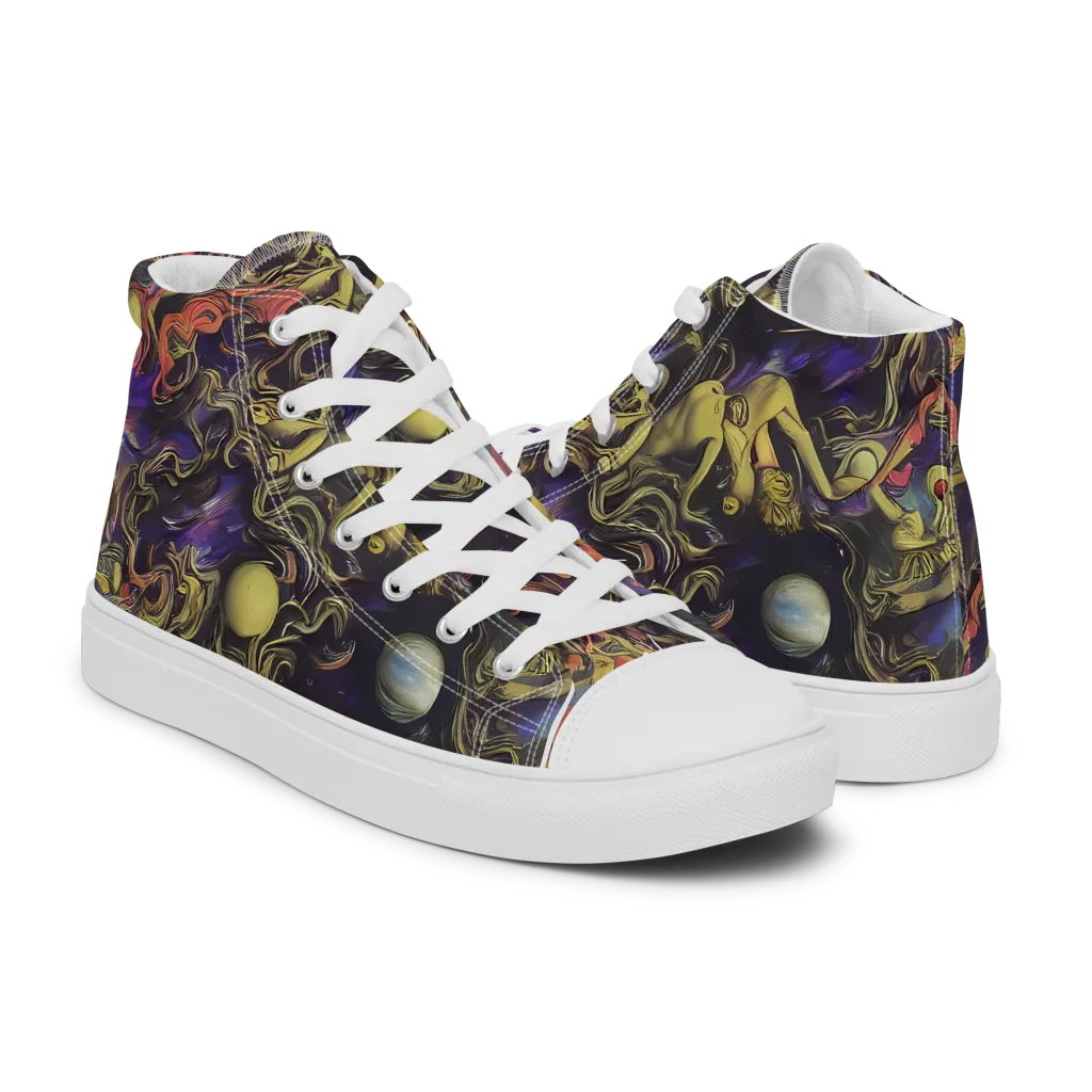 Galactic Playground on Women's High Top Canvas Shoes — Right