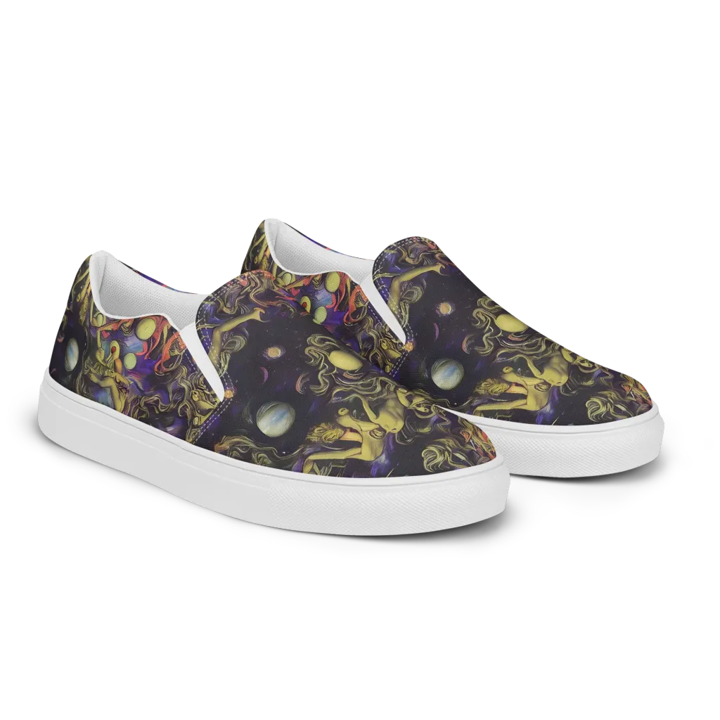 Galactic Playground on Men's Slip-On Canvas Shoes — Right Front