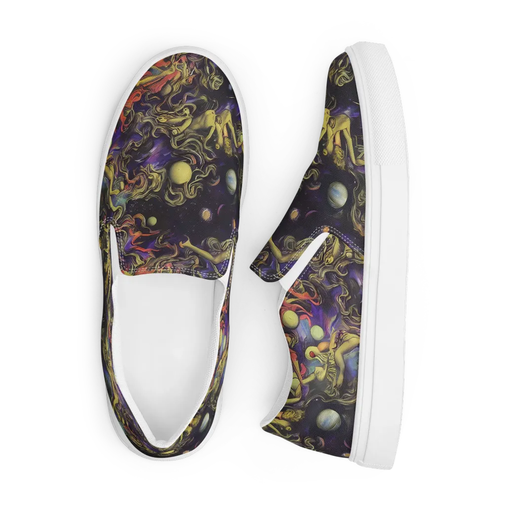 Galactic Playground on Men's Slip-On Canvas Shoes — Front