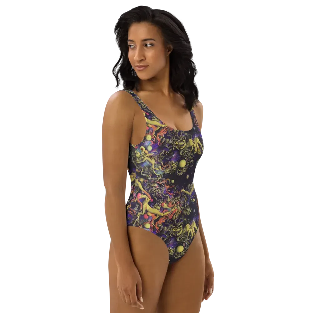 Galactic Playground on One-Piece Swimsuit — Right