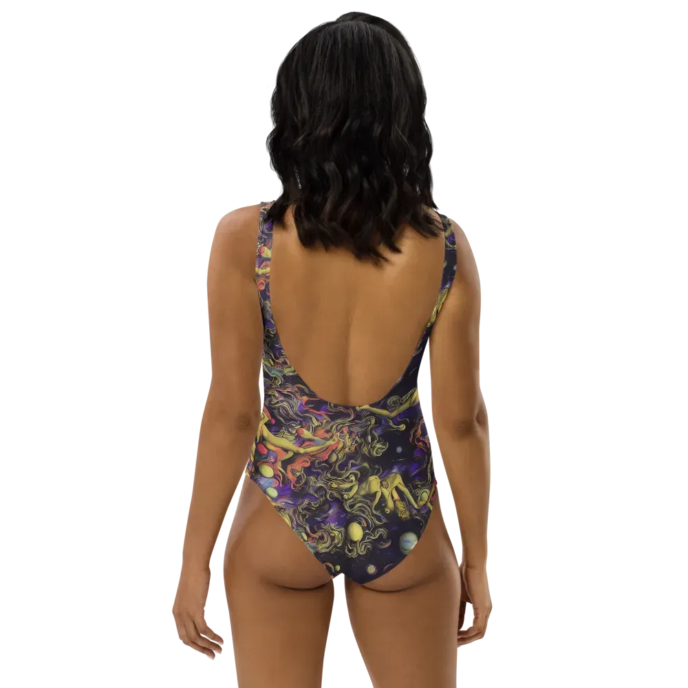 Galactic Playground on One-Piece Swimsuit — Back