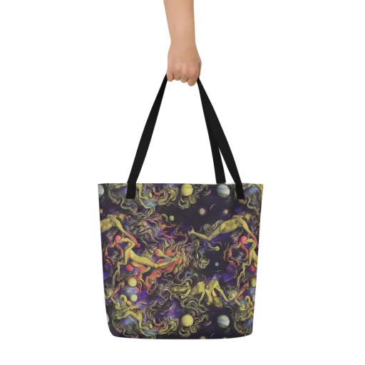 Galactic Playground on a Large Tote Bag W/ Pocket