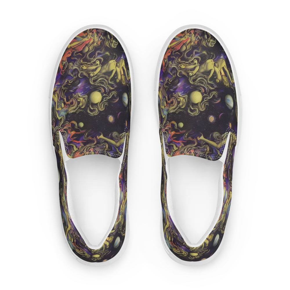 Galactic Playground on Women's Slip-On Canvas Shoes — Front