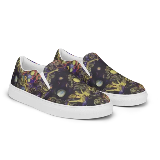 Galactic Playground on a Women's Slip-On Canvas Shoes