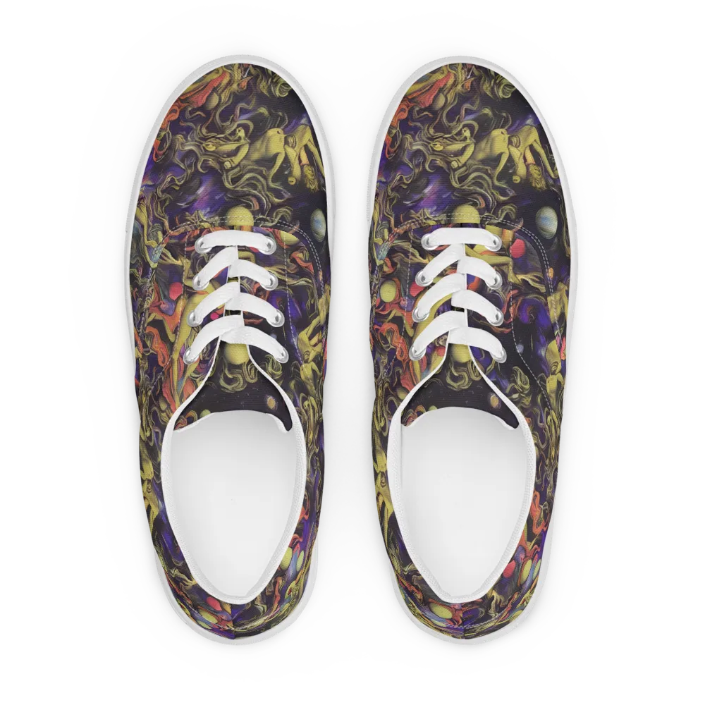Galactic Playground on Men's Lace-Up Canvas Shoes — Front