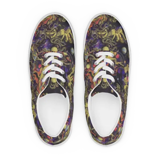 Galactic Playground on a Men's Lace-Up Canvas Shoes